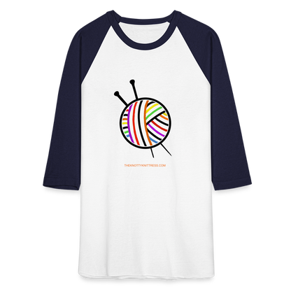 Rainbow Yarn Ball Raglan T-Shirt - white/navy