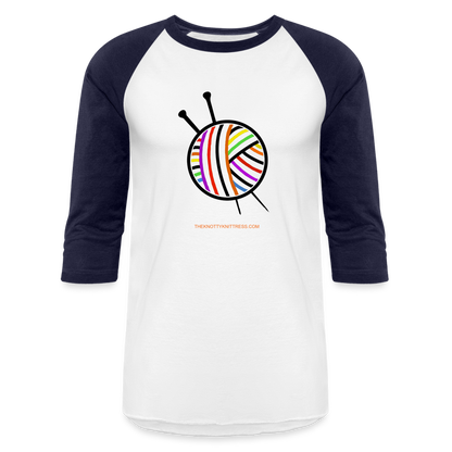 Rainbow Yarn Ball Raglan T-Shirt - white/navy