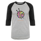Rainbow Yarn Ball Raglan T-Shirt - heather gray/black
