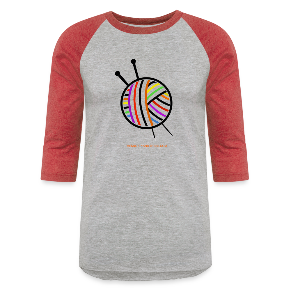 Rainbow Yarn Ball Raglan T-Shirt - heather gray/red