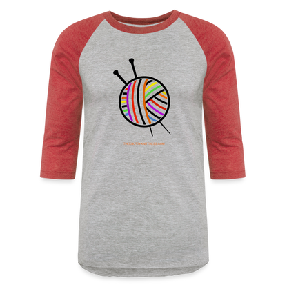Rainbow Yarn Ball Raglan T-Shirt - heather gray/red