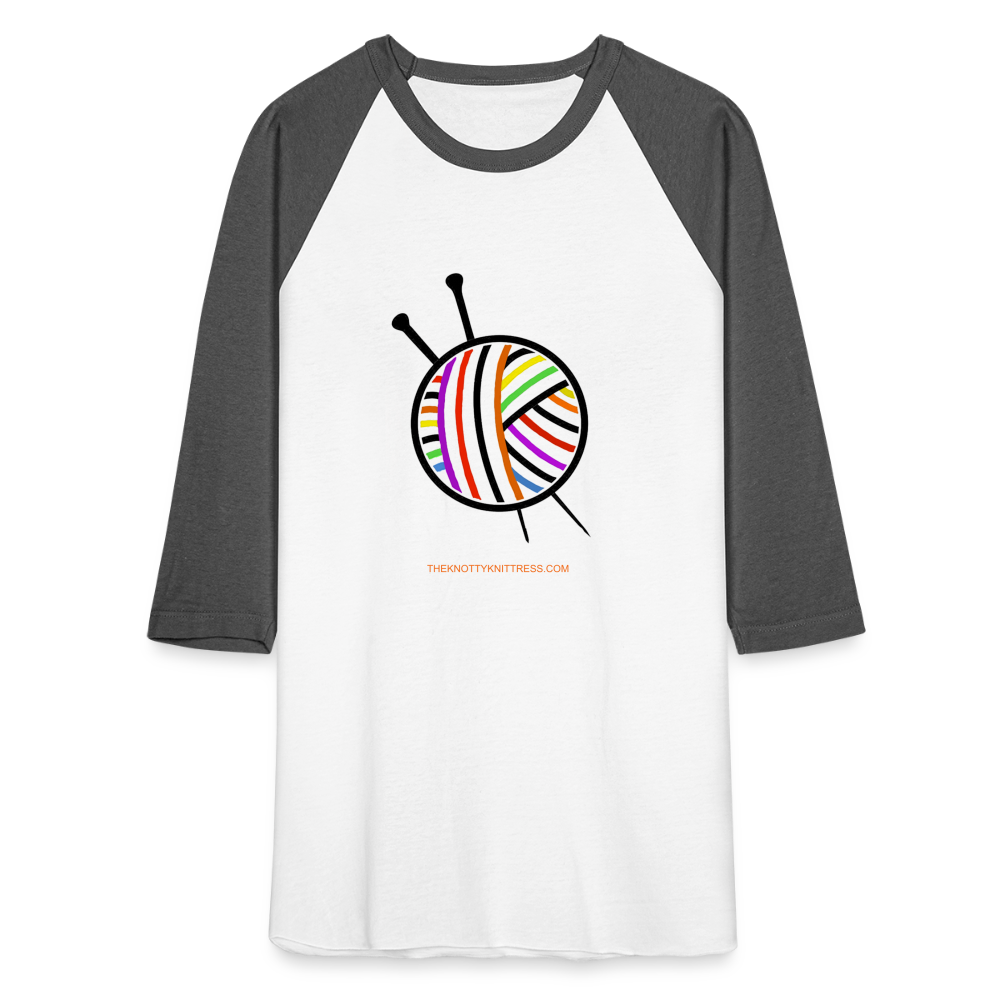 Rainbow Yarn Ball Raglan T-Shirt - white/charcoal