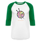 Rainbow Yarn Ball Raglan T-Shirt - white/kelly green