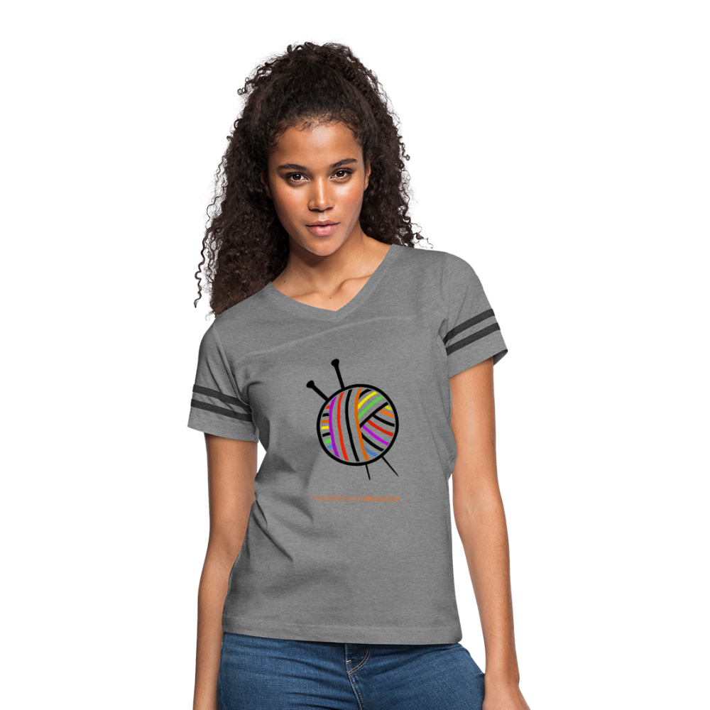 Rainbow Yarn Ball Women’s Vintage Sport T-Shirt - heather gray/charcoal