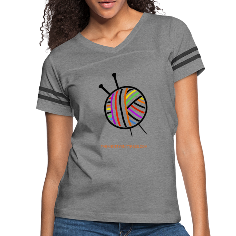 Rainbow Yarn Ball Women’s Vintage Sport T-Shirt - heather gray/charcoal