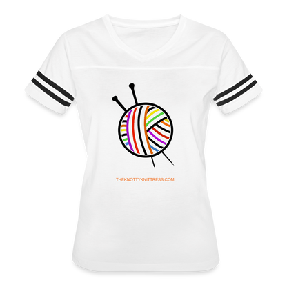 Rainbow Yarn Ball Women’s Vintage Sport T-Shirt - white/black