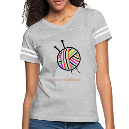 Rainbow Yarn Ball Women’s Vintage Sport T-Shirt - heather gray/white