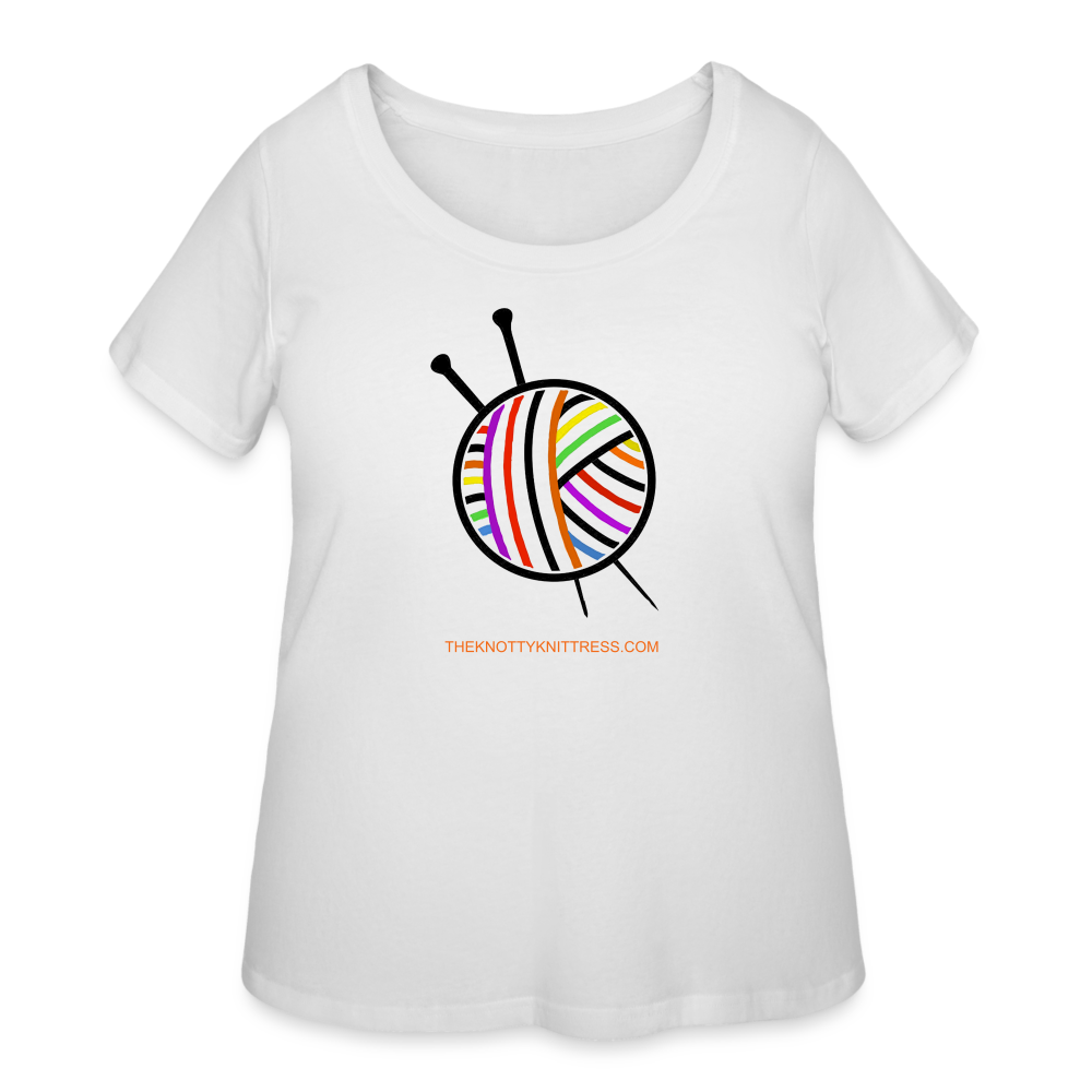 Rainbow Yarn Ball Women’s Curvy T-Shirt - white
