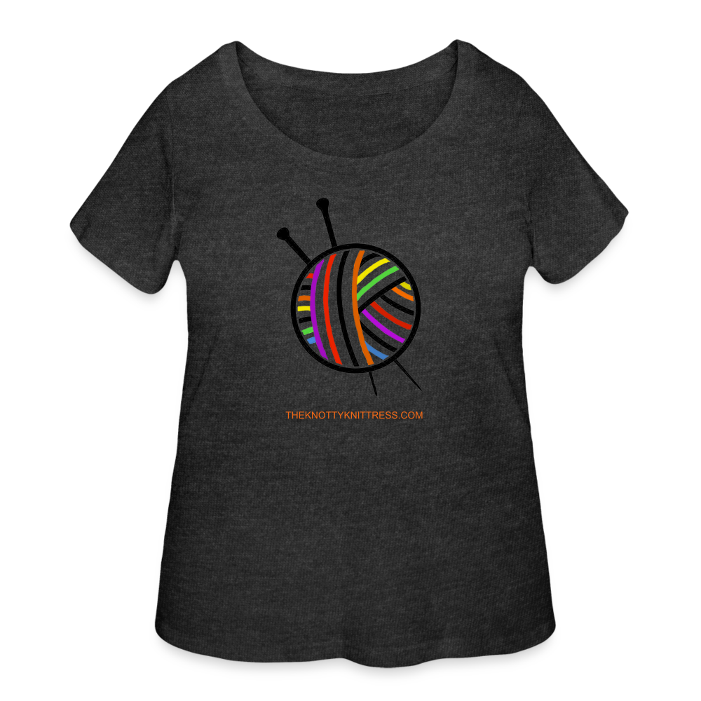 Rainbow Yarn Ball Women’s Curvy T-Shirt - deep heather