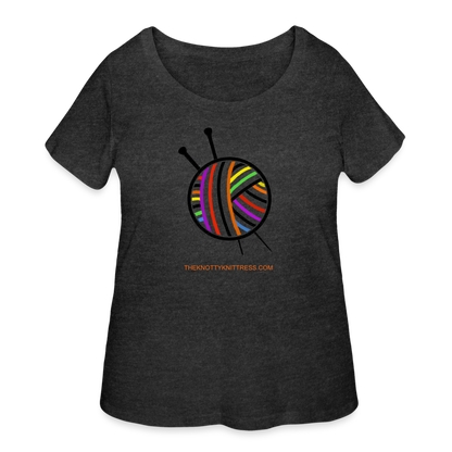 Rainbow Yarn Ball Women’s Curvy T-Shirt - deep heather