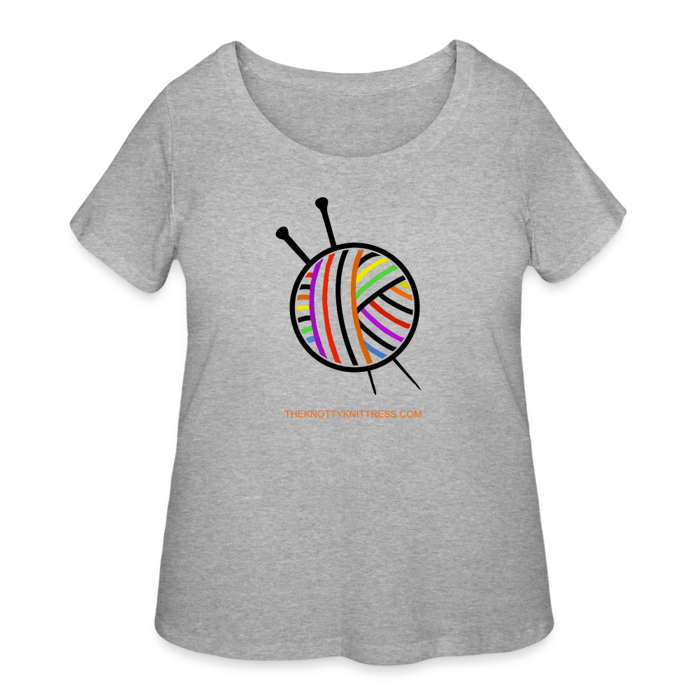 Rainbow Yarn Ball Women’s Curvy T-Shirt - heather gray