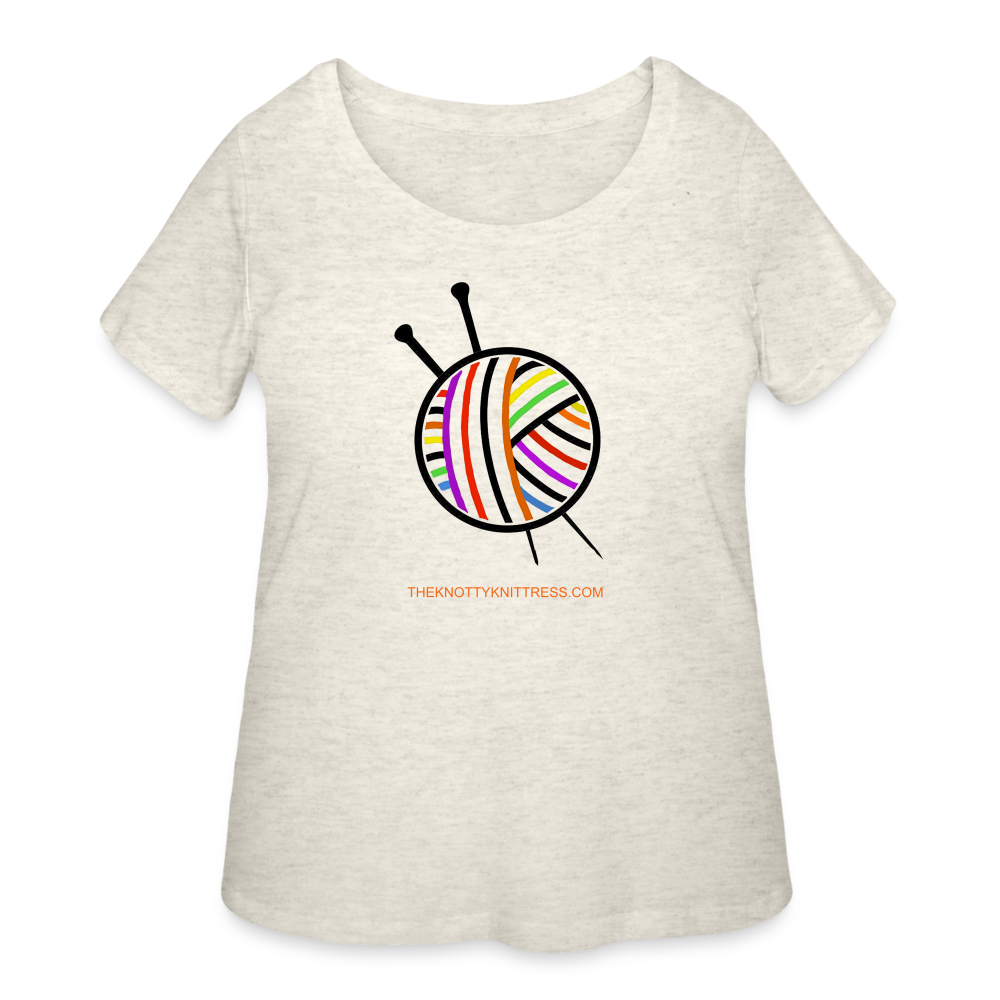 Rainbow Yarn Ball Women’s Curvy T-Shirt - heather oatmeal