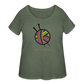 Rainbow Yarn Ball Women’s Curvy T-Shirt - heather military green