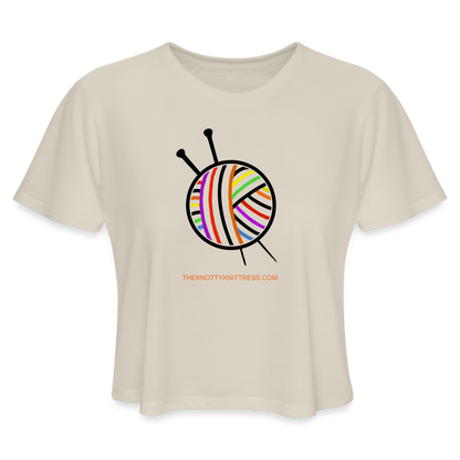 Rainbow Yarn Ball Women's Cropped T-Shirt - dust