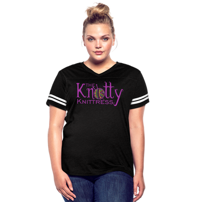 The Knotty Knittress Women’s Vintage Sport T-Shirt - black/white