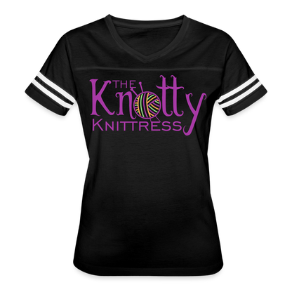 The Knotty Knittress Women’s Vintage Sport T-Shirt - black/white