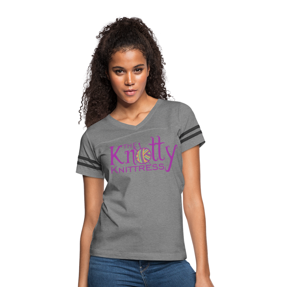 The Knotty Knittress Women’s Vintage Sport T-Shirt - heather gray/charcoal