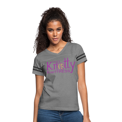 The Knotty Knittress Women’s Vintage Sport T-Shirt - heather gray/charcoal