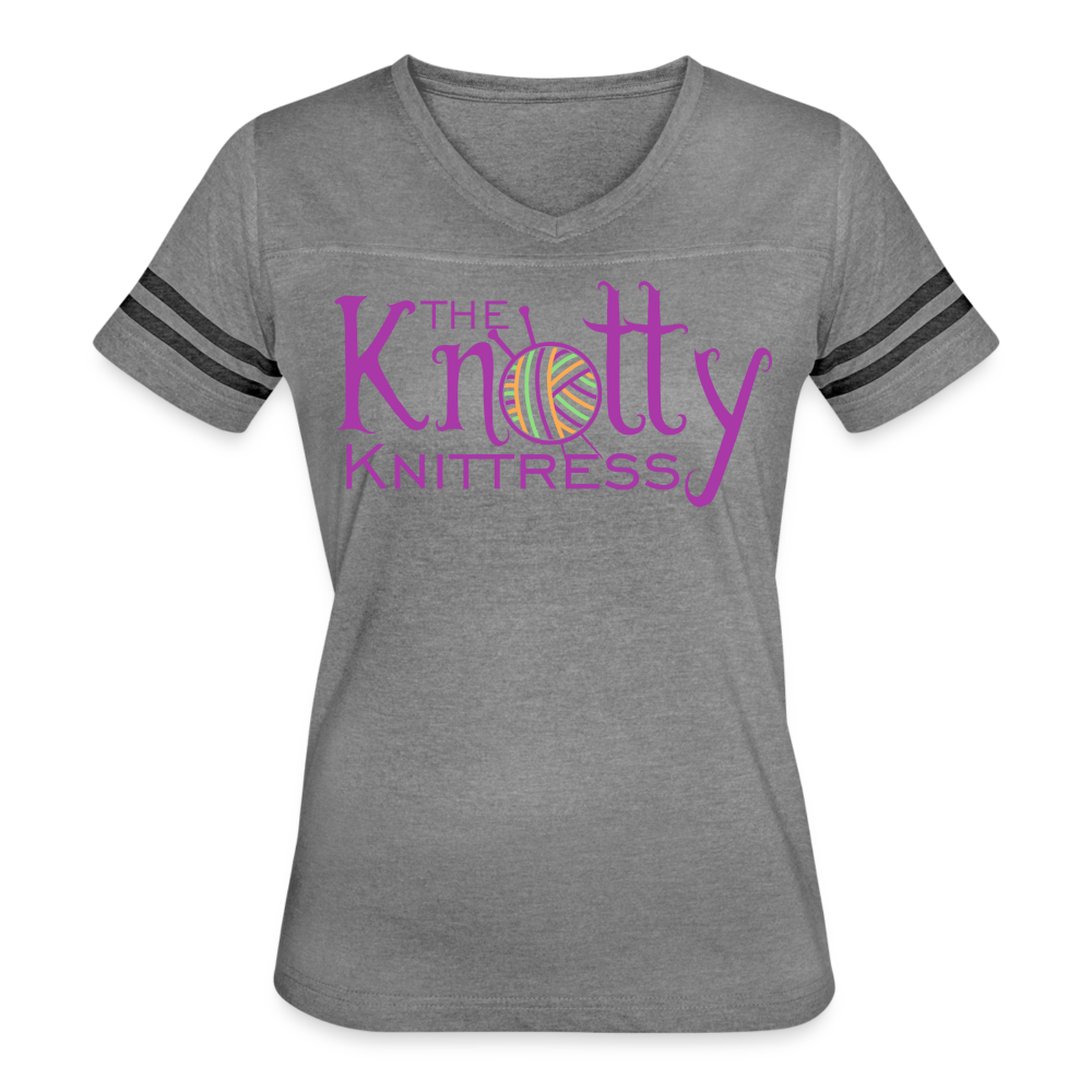 The Knotty Knittress Women’s Vintage Sport T-Shirt - heather gray/charcoal