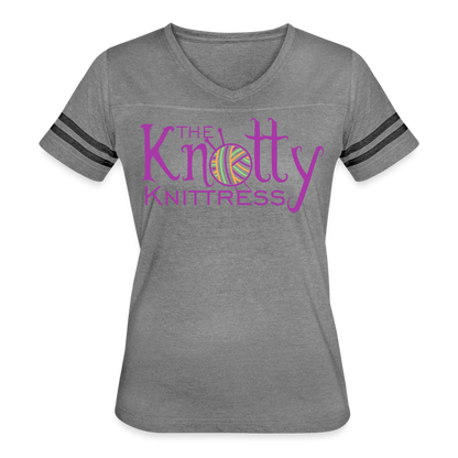 The Knotty Knittress Women’s Vintage Sport T-Shirt - heather gray/charcoal