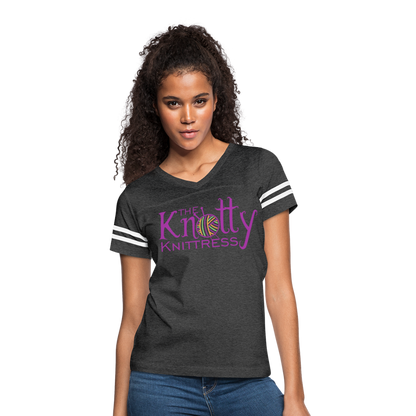 The Knotty Knittress Women’s Vintage Sport T-Shirt - vintage smoke/white