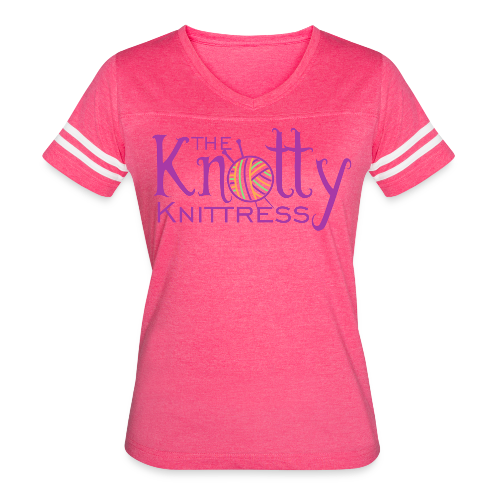 The Knotty Knittress Women’s Vintage Sport T-Shirt - vintage pink/white