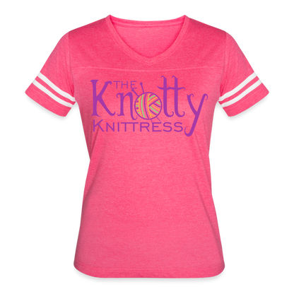 The Knotty Knittress Women’s Vintage Sport T-Shirt - vintage pink/white