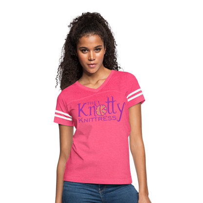 The Knotty Knittress Women’s Vintage Sport T-Shirt - vintage pink/white