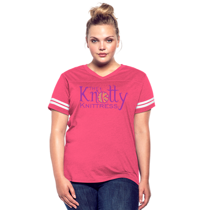 The Knotty Knittress Women’s Vintage Sport T-Shirt - vintage pink/white