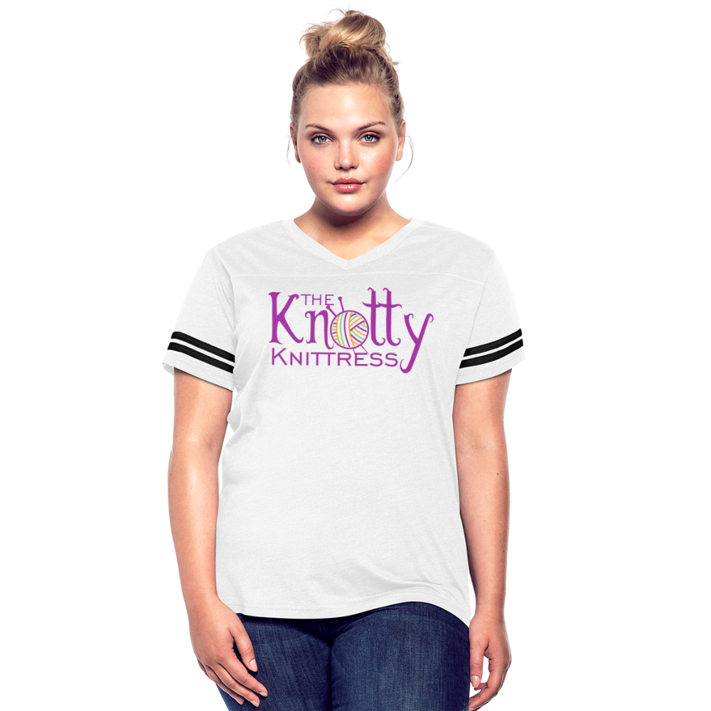 The Knotty Knittress Women’s Vintage Sport T-Shirt - white/black