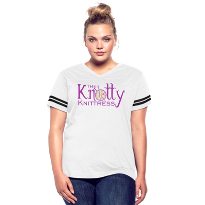 The Knotty Knittress Women’s Vintage Sport T-Shirt - white/black