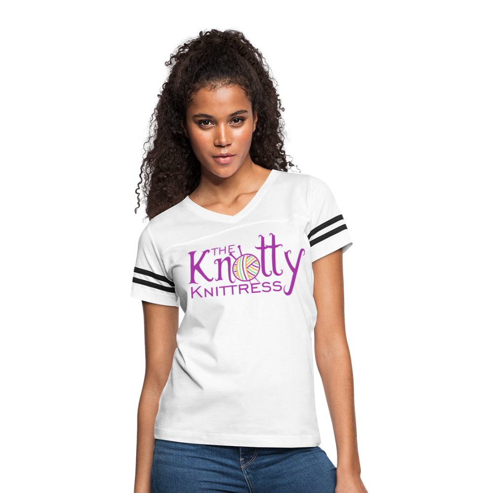 The Knotty Knittress Women’s Vintage Sport T-Shirt - white/black