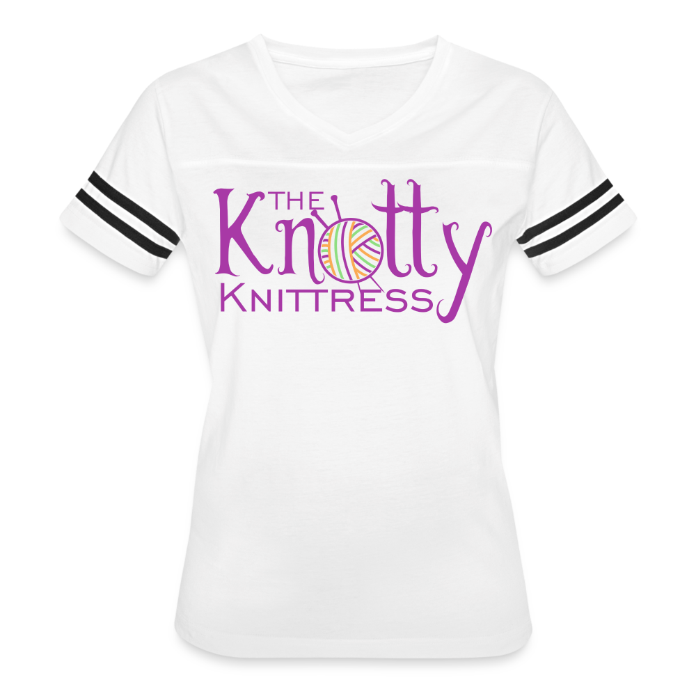 The Knotty Knittress Women’s Vintage Sport T-Shirt - white/black