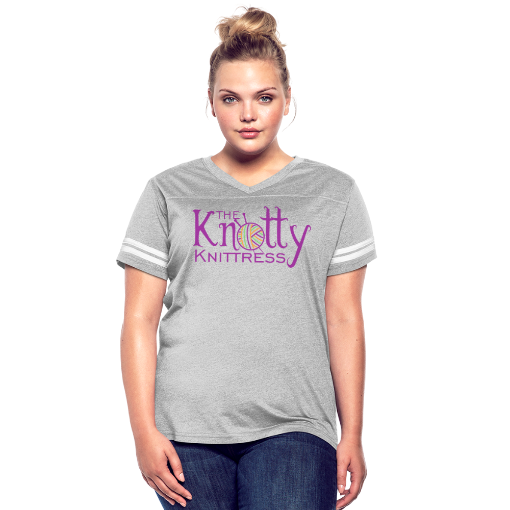 The Knotty Knittress Women’s Vintage Sport T-Shirt - heather gray/white