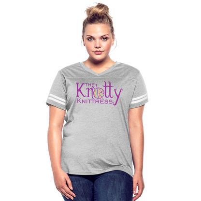 The Knotty Knittress Women’s Vintage Sport T-Shirt - heather gray/white