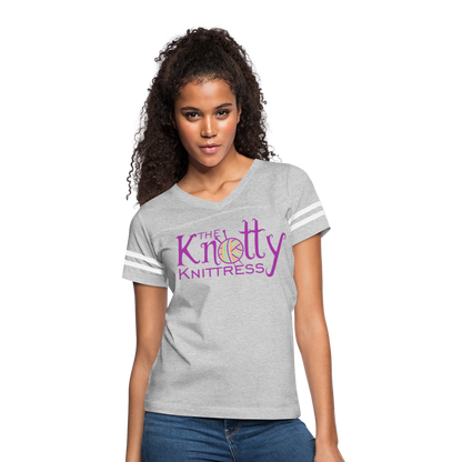 The Knotty Knittress Women’s Vintage Sport T-Shirt - heather gray/white