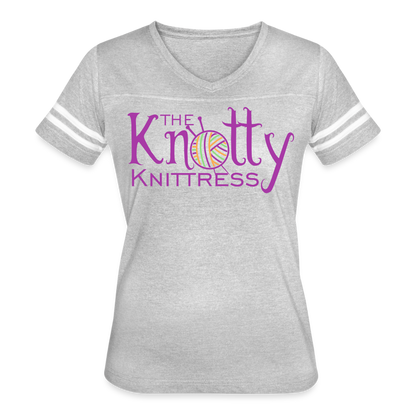 The Knotty Knittress Women’s Vintage Sport T-Shirt - heather gray/white