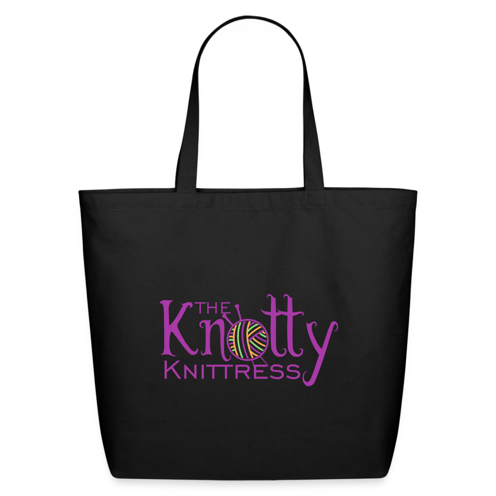 The Knotty Knittress Eco-Friendly Cotton Tote - black