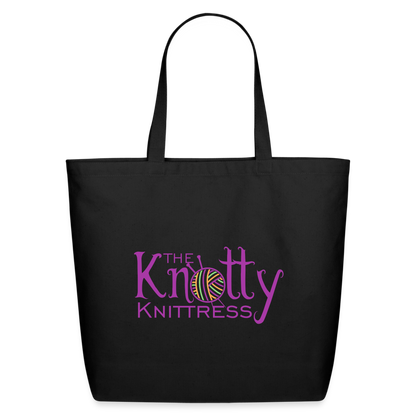 The Knotty Knittress Eco-Friendly Cotton Tote - black